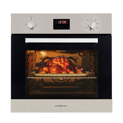 60cm Built-In Electric Wall Oven with 8 Functions and 70L Capacity