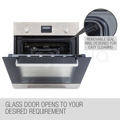 60cm Built-In Electric Wall Oven with 8 Functions and 70L Capacity