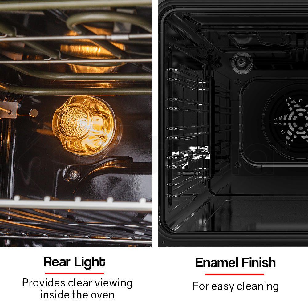 60cm Built-In Electric Oven with 8 Functions and 80L Capacity