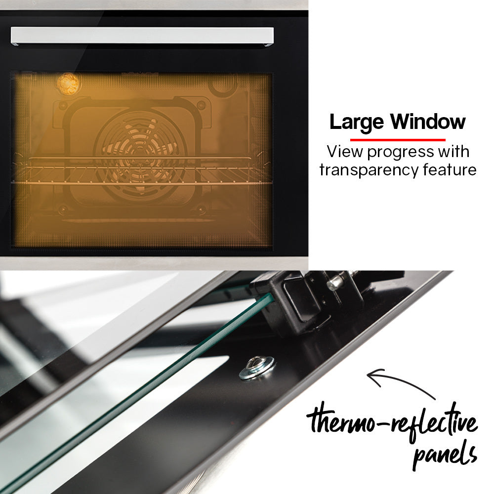 60cm Built-In Electric Oven with 8 Functions and 80L Capacity