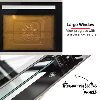 60cm Built-In Electric Oven with 8 Functions and 80L Capacity