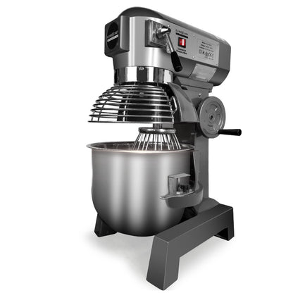 20L Commercial Planetary Mixer with 0.75kW Motor and Stainless Steel Bowl