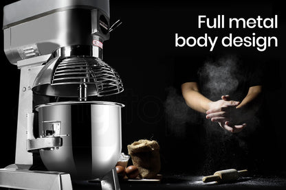 30L Commercial Planetary Mixer with 1.2m Bowl and 1500W Motor