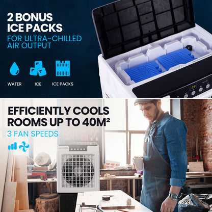 30L Portable Evaporative Cooler with Air Purifier, Humidifier, and Remote Control