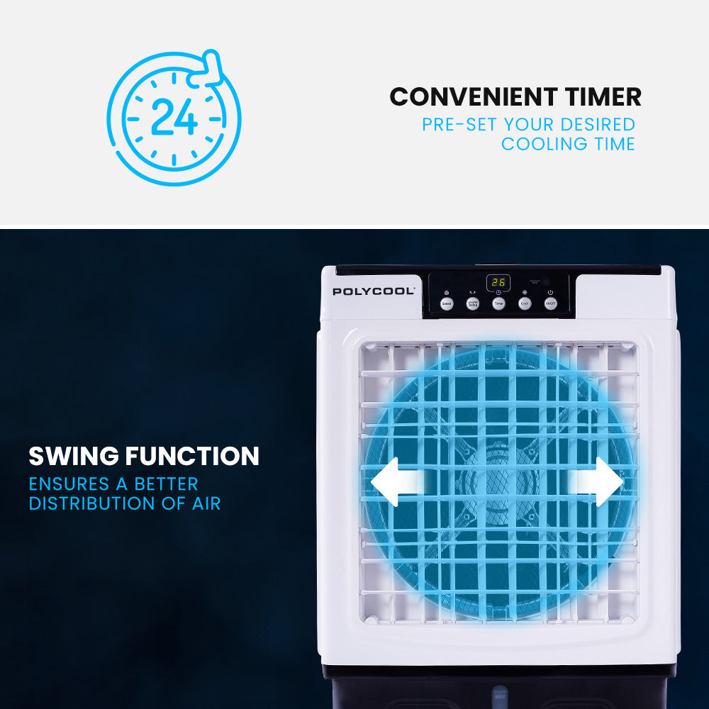 45L Portable Evaporative Cooler with Purifier & Humidifier - Remote Controlled