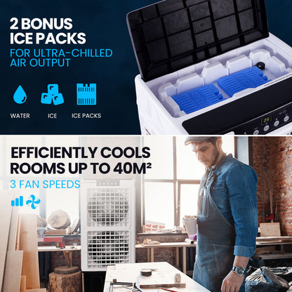 35L 220W Evaporative Cooler with Remote, Purifier & Humidifier - 40m² Coverage