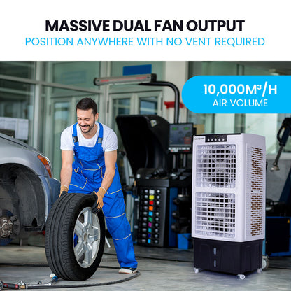 35L 220W Evaporative Cooler with Remote, Purifier & Humidifier - 40m² Coverage