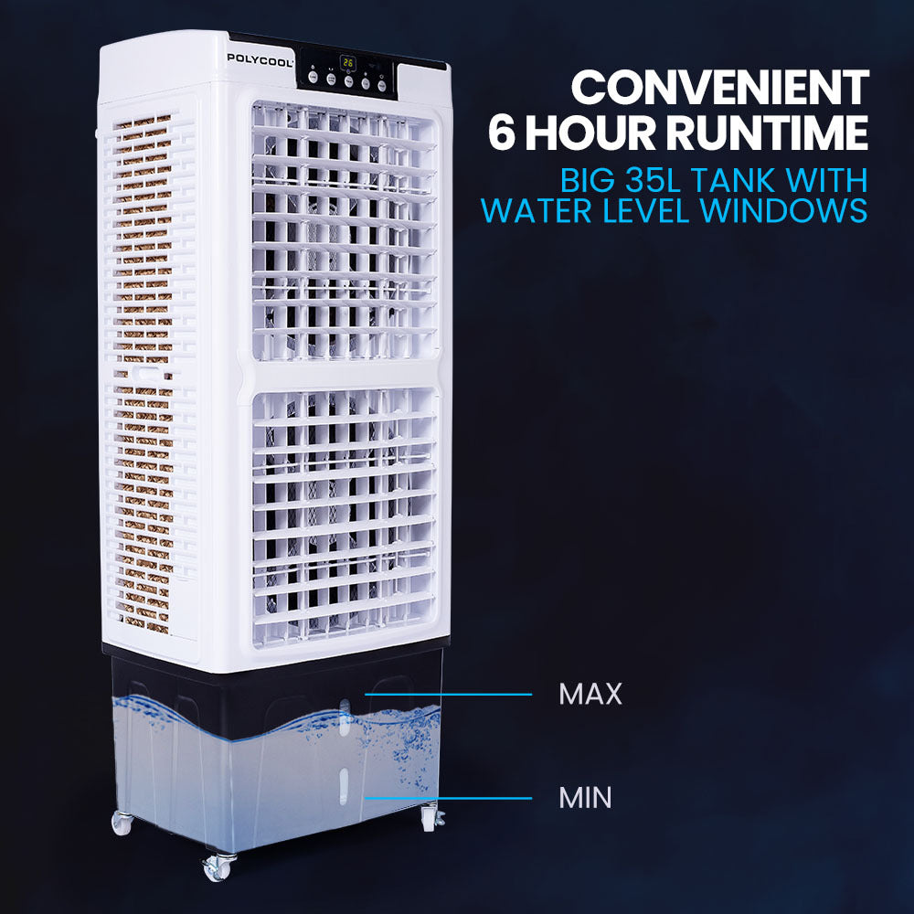 35L 220W Evaporative Cooler with Remote, Purifier & Humidifier - 40m² Coverage