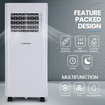 2.05kW Portable Air Conditioner with Dehumidifier & Fan for 15m² Rooms
