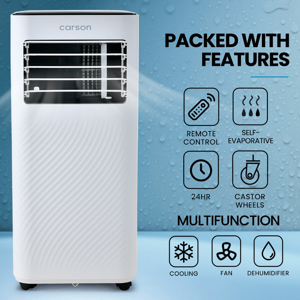 2.6kW Portable AC with Dehumidifier, Fan, Remote & Timer - Covers 20m²