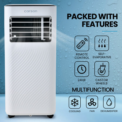 2.6kW Portable AC with Dehumidifier, Fan, Remote & Timer - Covers 20m²