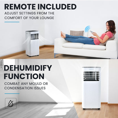 2.6kW Portable AC with Dehumidifier, Fan, Remote & Timer - Covers 20m²