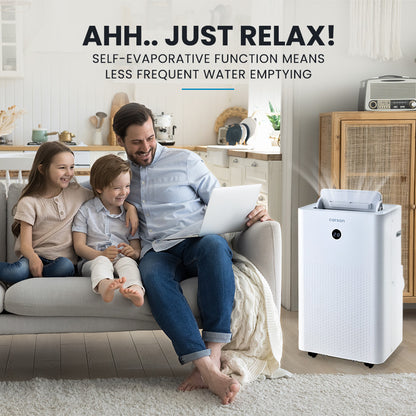3.5kW Portable Air Conditioner with Dehumidifier & Fan for 25m² Rooms