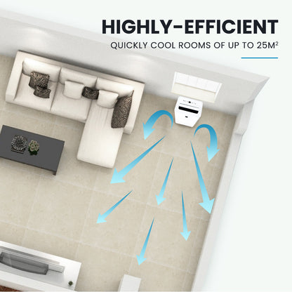 3.5kW Portable Air Conditioner with Dehumidifier & Fan for 25m² Rooms