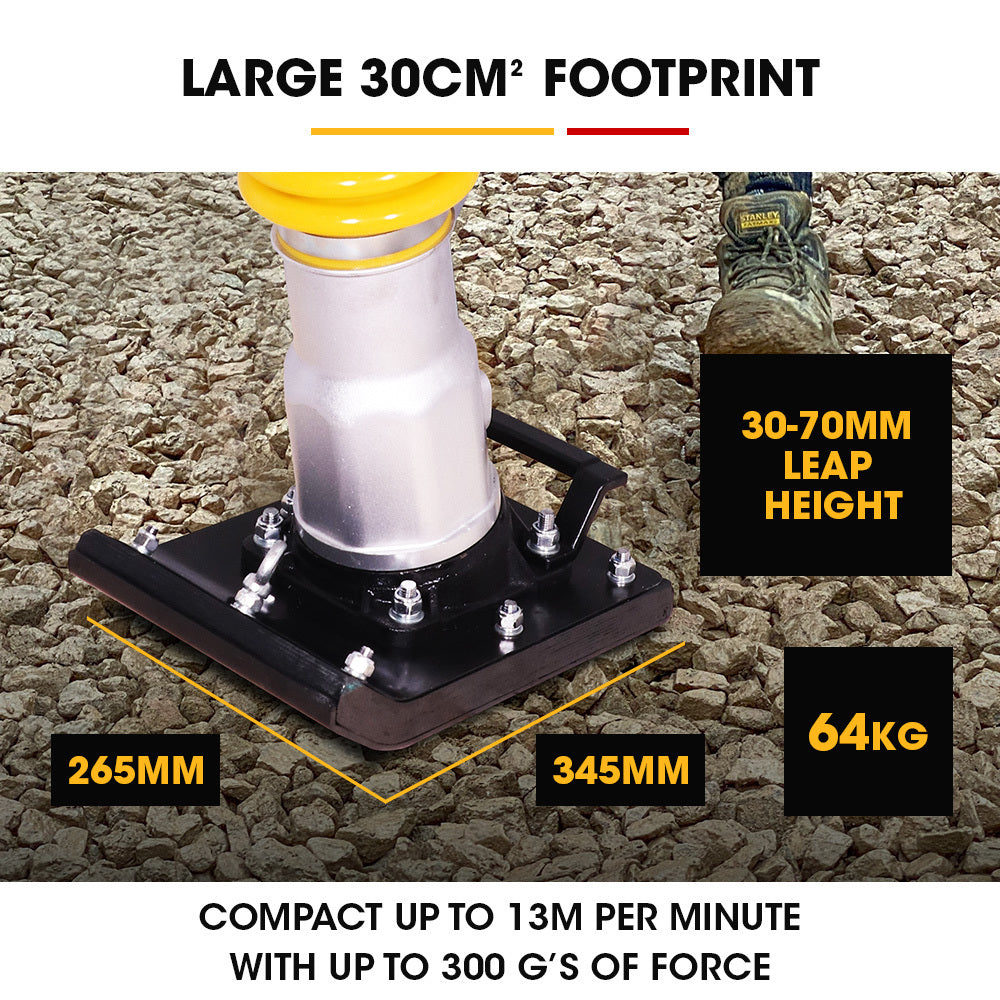 64kg Petrol Tamper Rammer with 3.6HP Engine for Soil, Sand, Gravel, Asphalt