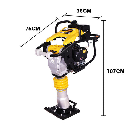 64kg Petrol Tamper Rammer with 3.6HP Engine for Soil, Sand, Gravel, Asphalt