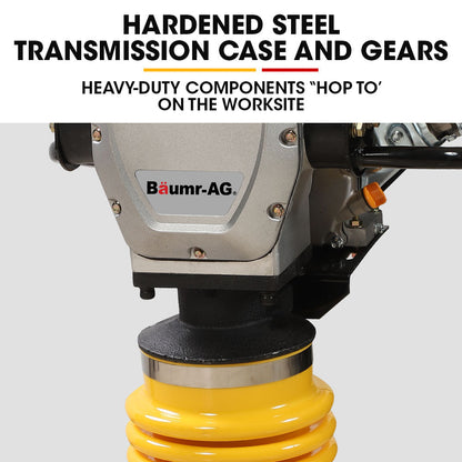 77kg 0.28 x 0.35m Tamping Rammer, 10kN 6.5hp w/ Wheel Kit & Compactor