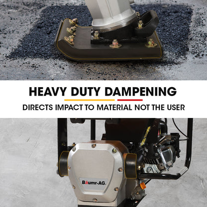 77kg 0.28 x 0.35m Tamping Rammer, 10kN 6.5hp w/ Wheel Kit & Compactor