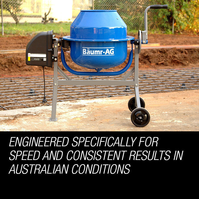 70L Portable Electric Cement Mixer with 0.6m³ Capacity and 220W Motor