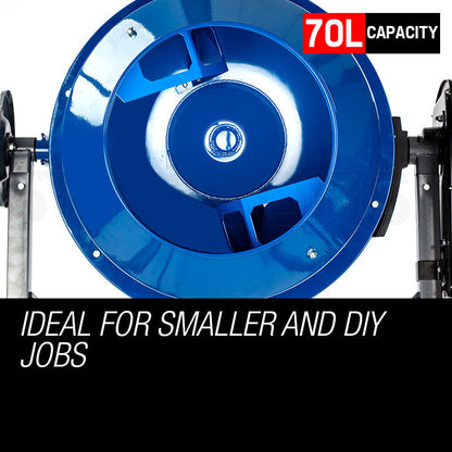 70L Portable Electric Cement Mixer with 0.6m³ Capacity and 220W Motor
