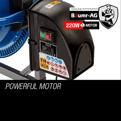 70L Portable Electric Cement Mixer with 0.6m³ Capacity and 220W Motor