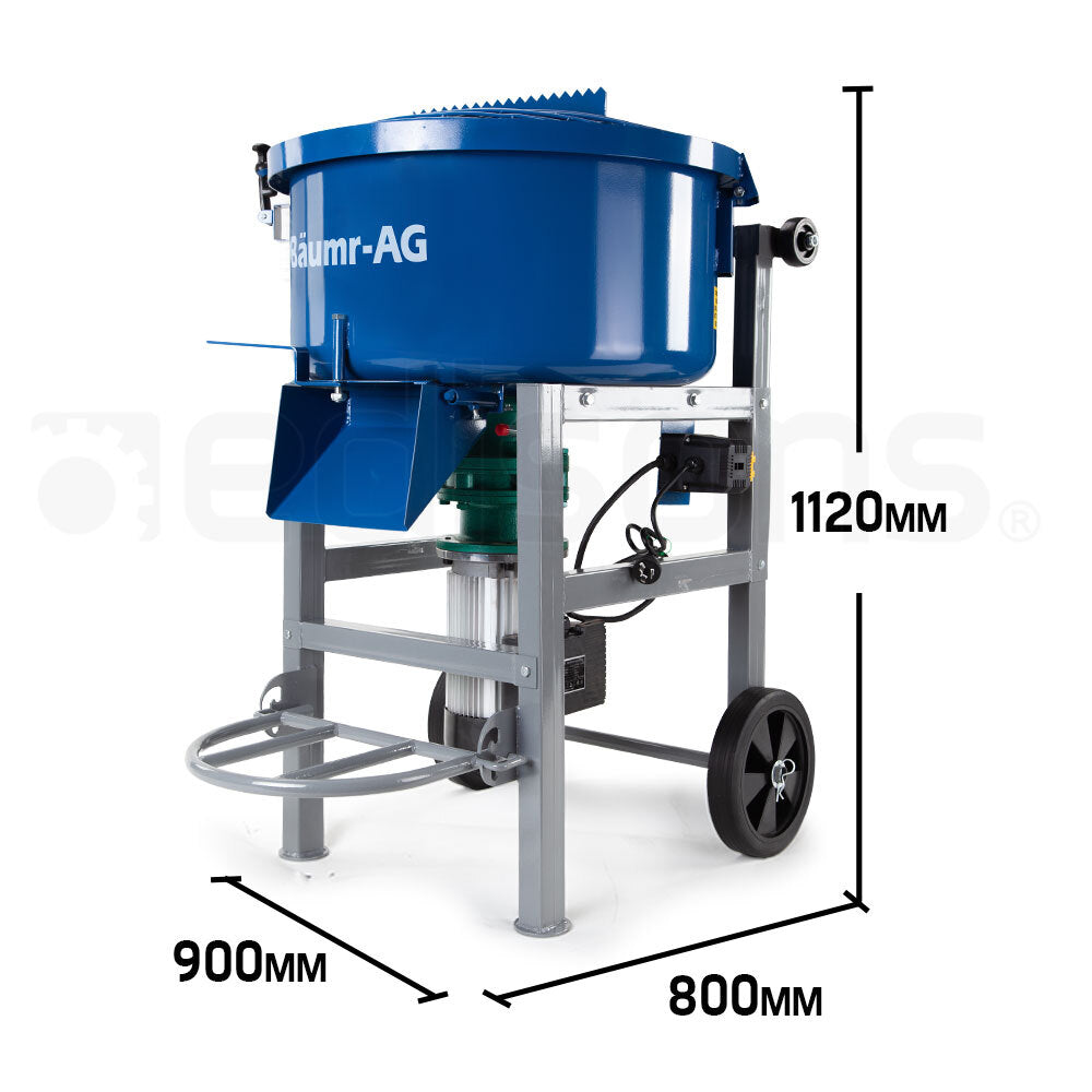 100L Electric Mortar Mixer 1.5kW with Adjustable Chute and Safety Features