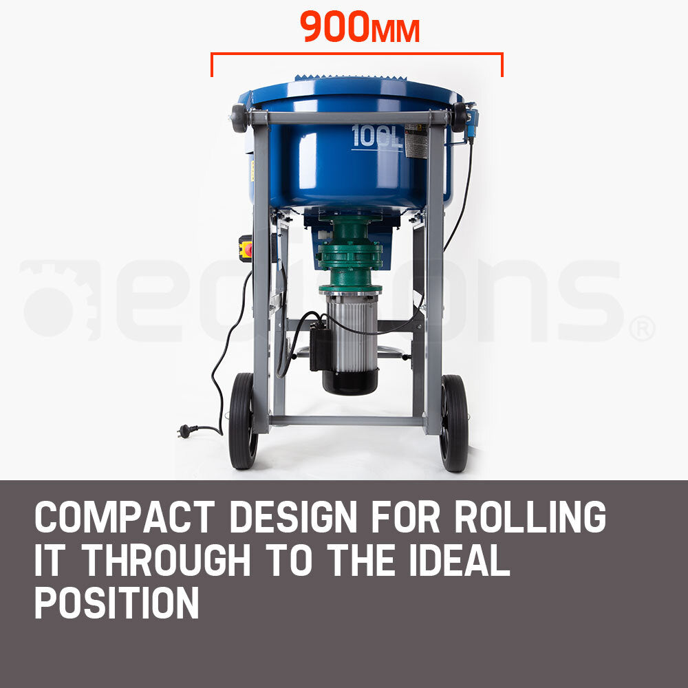 100L Electric Mortar Mixer 1.5kW with Adjustable Chute and Safety Features