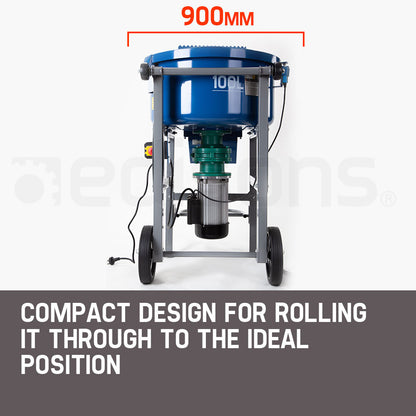 100L Electric Mortar Mixer 1.5kW with Adjustable Chute and Safety Features