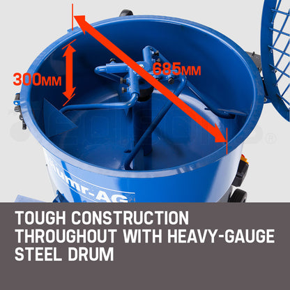100L Electric Mortar Mixer 1.5kW with Adjustable Chute and Safety Features