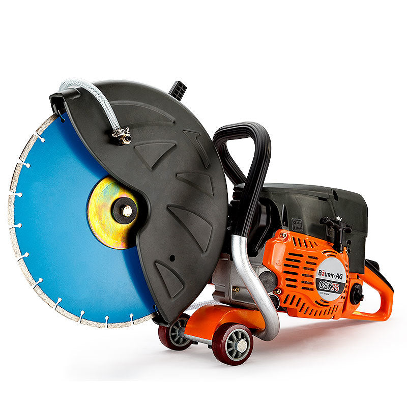 75cc Wet Cutting Concrete Saw with Anti-Vibration and Dual Roller Guide