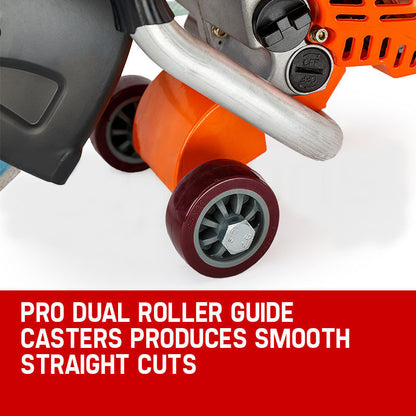75cc Wet Cutting Concrete Saw with Anti-Vibration and Dual Roller Guide