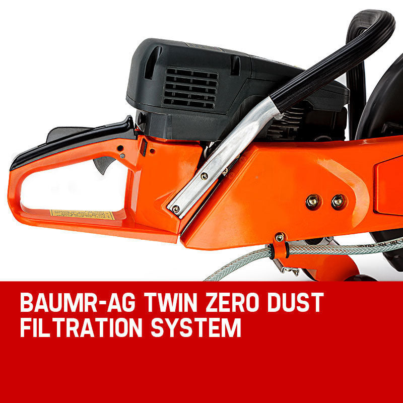 75cc Wet Cutting Concrete Saw with Anti-Vibration and Dual Roller Guide