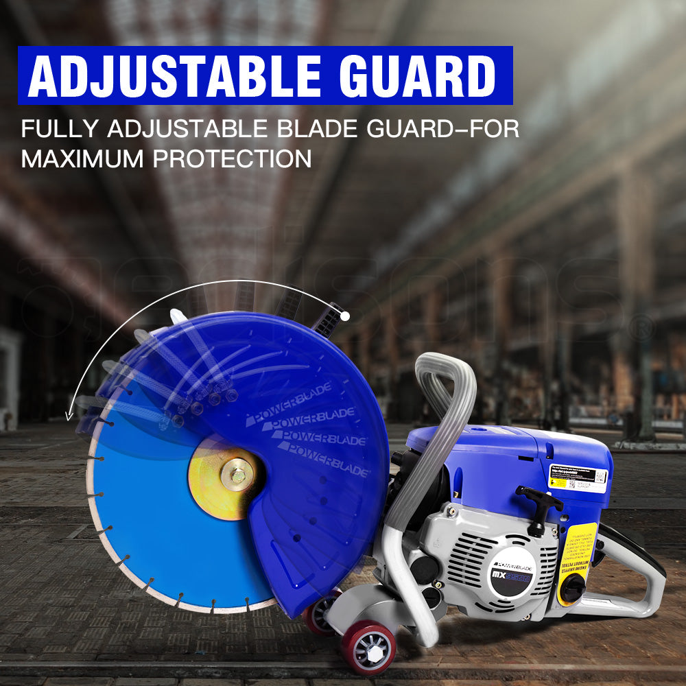 MX9500 Concrete Cut-Off Saw with 0.35m Blade & 75cc Engine, Wet Cutting System