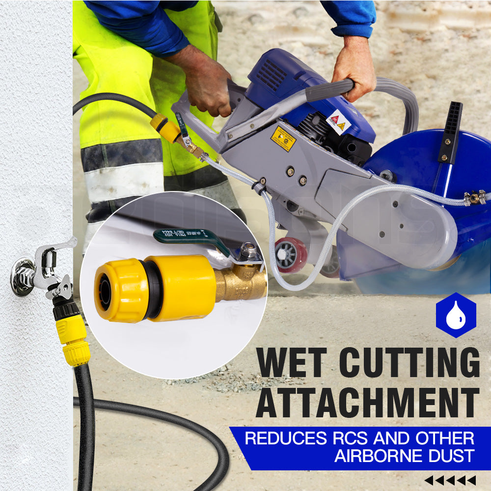 MX9500 Concrete Cut-Off Saw with 0.35m Blade & 75cc Engine, Wet Cutting System