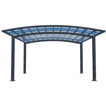 Arched Double Carport Shelter 6.0m x 5.5m x 3.4m with UV Protection Roof