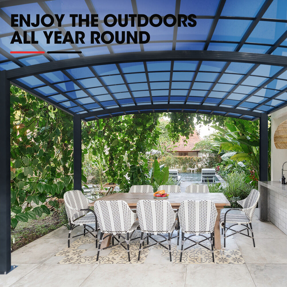 Arched Double Carport Shelter 6.0m x 5.5m x 3.4m with UV Protection Roof