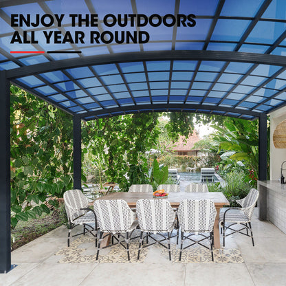Arched Double Carport Shelter 6.0m x 5.5m x 3.4m with UV Protection Roof