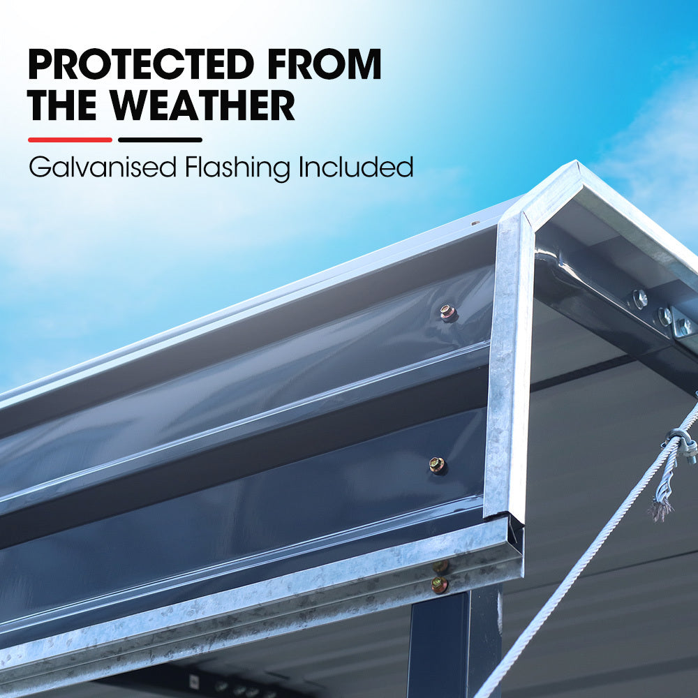 Heavy-Duty Carport Shed 3.3 x 6 x 2.9m with Galvanised Steel & Gable Roof