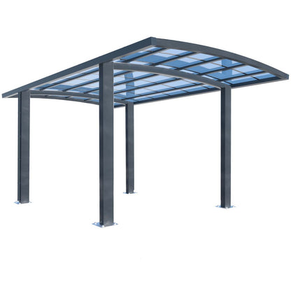 Aluminium Single Carport 3.0m x 5.5m, UV Protection & Wind Resistant Shelter