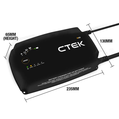 M25 12V 25A Smart Battery Charger with Lithium Mode & Temperature Sensor