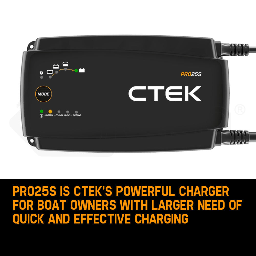 25A Smart Battery Charger & Power Supply for 12V Batteries (LiFePO4 Compatible)