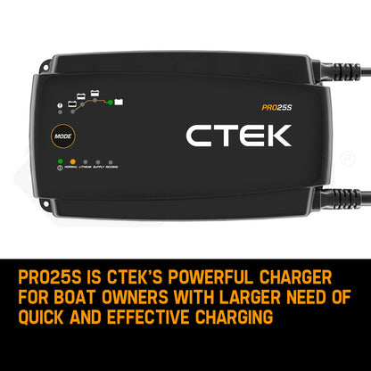 25A Smart Battery Charger & Power Supply for 12V Batteries (LiFePO4 Compatible)