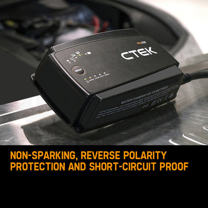25A Smart Battery Charger & Power Supply for 12V Batteries (LiFePO4 Compatible)