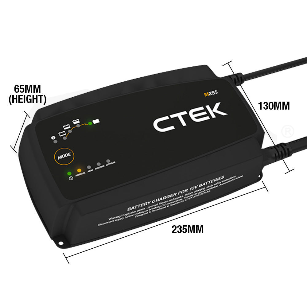 25A Smart Battery Charger & Power Supply for 12V Batteries (LiFePO4 Compatible)