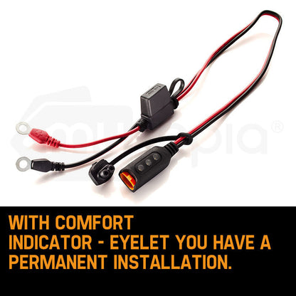 Battery Charger LED Indicator Eyelet M8 12V, 0.5m Cable Quick Connect System