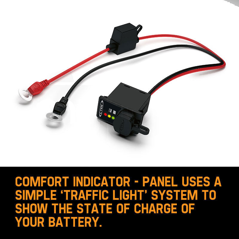 LED Battery Charge Indicator Panel, Traffic Light System, M8, 3.3m Length