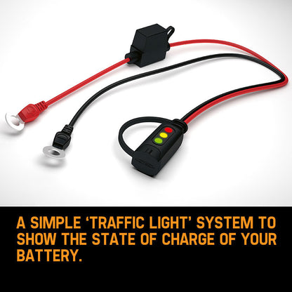 Battery Charge Indicator with Eyelet M6 & 0.5m Cable for Easy Access