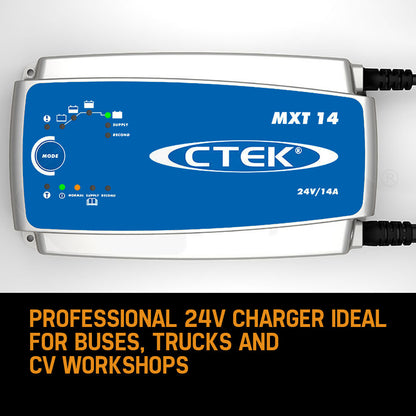 24V 14A Smart Battery Charger for Commercial Vehicles and Workshops