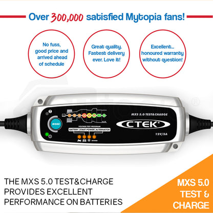 Smart Battery Charger with Tester & Reconditioning for 12V Batteries, 5-Year Warranty