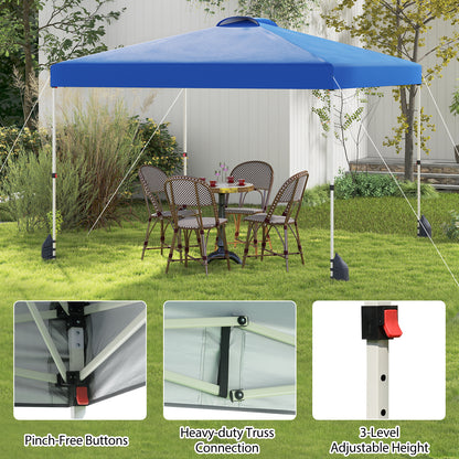 3 x 3 m Pop up Canopy Tent with 1 Sidewall and Wheeled Bag-Blue